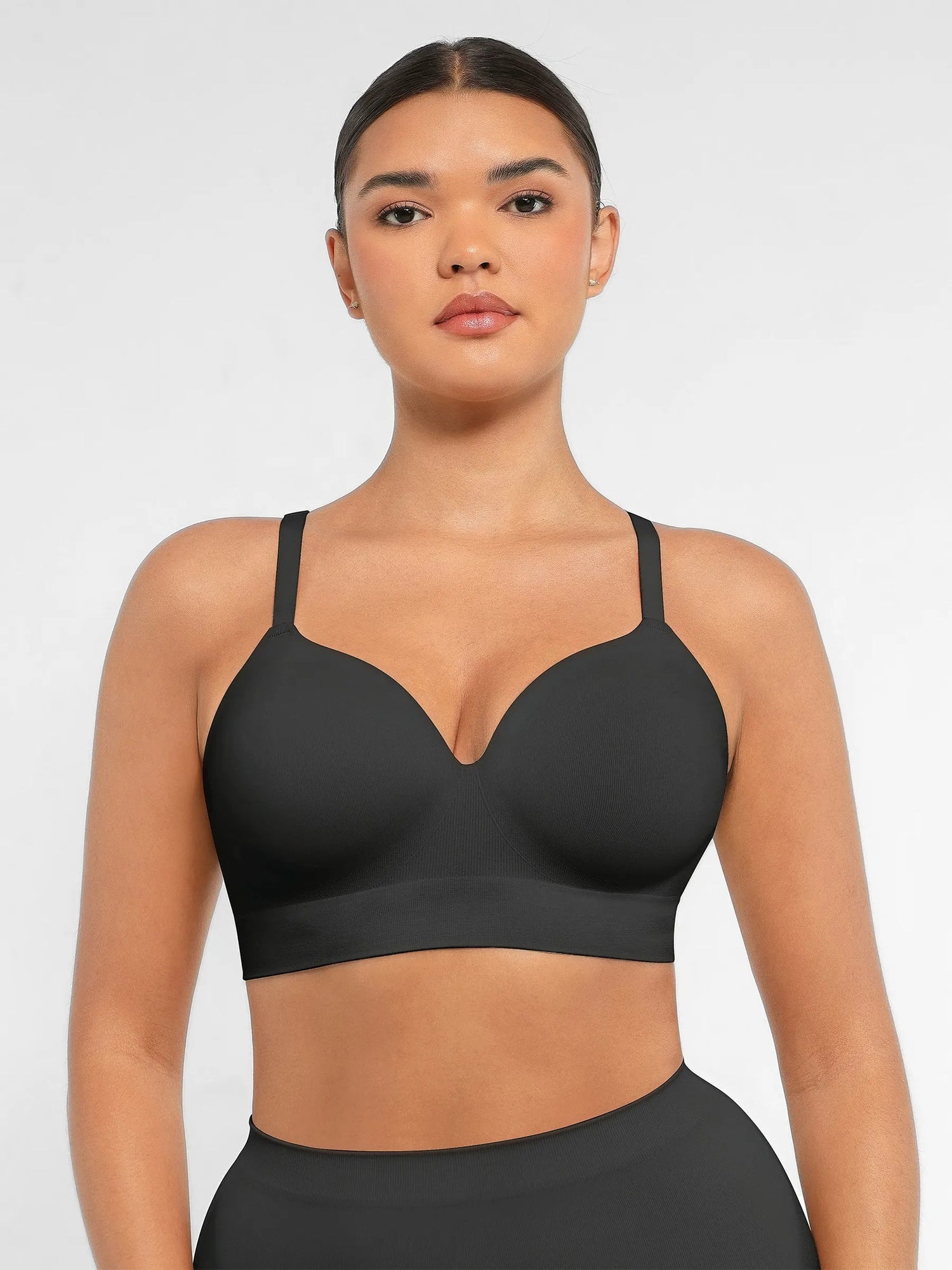 Soutien-gorge à bretelles réglable,sans coutures,à couvrante